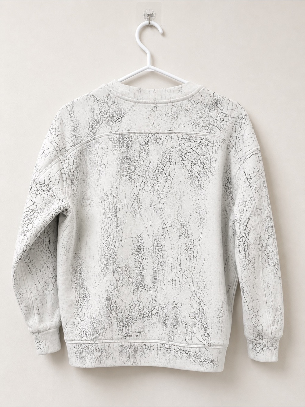 Lululemon Oversized Marble Print Crewneck Sweatshirt White Grey Size 2 - Picture 3 of 6